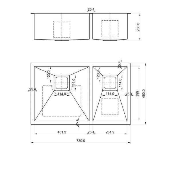 Cuba Pia Dupla Inox quadrada Lux 680x400 - 3