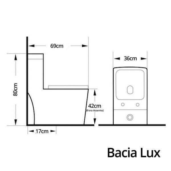 Vaso Sanitário Monobloco Lux Quadrado - 5