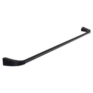 Porta Toalha Toalheiro Longo Banho Nias Preto Fosco 60cm