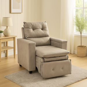 Poltrona do Papai Retrátil Reclinável Confortos Suede Cinza