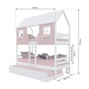 Ver imagem 3 de Treliche Casinha Encantada Madeira Maciça Rosa/ Branco Housin