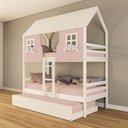 Ver imagem 1 de Treliche Casinha Encantada Madeira Maciça Rosa/ Branco Housin