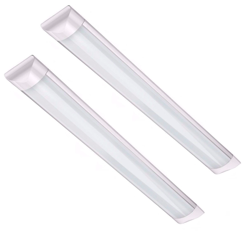 2 Lâmpada Flat Retangular 36w 120cm 6000k Led Sobrepor Bivolt