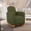 Ver imagem 2 de Poltrona de Amamentação com Balanço Orgânica Saori W01 Linho Verde - Lyam Decor