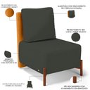 Ver imagem 4 de Kit 2 Poltronas Decorativa Sala Estar Living Hungria L02 Couríssimo Whisky Linho Verde Musgo - Lyam 