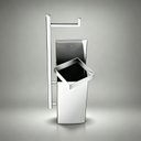 Ver imagem 1 de Lixeira Aço Inoxidável Polida com Suporte para Papel Higiênico de Parede 6 Litros