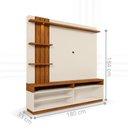 Ver imagem 3 de Painel Home Mariana 1.8 para TV Off White Canela