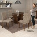 Ver imagem 5 de Conjunto Sala de Jantar Mesa Tampo de Vidro 6 Cadeiras Classic Cel Móveis