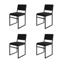 Ver imagem 1 de Kit 4 Cadeiras de Jantar Industrial Isa Assento Veludo Preto para Mesa Sala Cozinha Decor - Preto