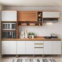Ver imagem 1 de Cozinha Completa Modulada 5 Peças com Torre Quente e Balcão Multimóveis Cr20404 Freijó/branco