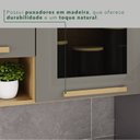 Ver mais imagens de Armário Aéreo 3 Portas Vidro Fumê Bella Cinza/Jequitibá/Granizo