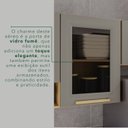 Ver imagem 6 de Armário Aéreo 3 Portas Vidro Fumê Bella Cinza/Jequitibá/Granizo