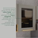 Ver imagem 6 de Armário Aéreo 3 Portas Vidro Fumê Bella Cinza/Jequitibá/Granizo