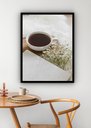 Ver imagem 1 de Quadro Decorativo Xícara Café Raminho - 70x50cm:moldura Preta