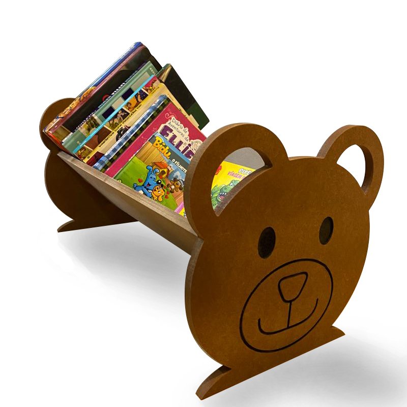 Porta Livros Infantil Revisteiro De Chão Ursinho Teddy - Montessori ...