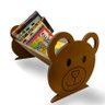 Porta Livros Infantil Revisteiro De Chão Ursinho Teddy - Montessori:Marrom - 2
