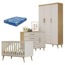 Ver imagem 1 de Quarto de Bebê Ludmila Off White Bétula com Colchão Ortobom - Carolina Baby