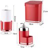 Lixeira 2,5 Litros C/ Porta Papel Toalha Dispenser Detergente - Vermelho - 8