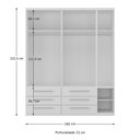 Ver imagem 2 de Guarda-roupa 5 Portas 6 Gavetas Modular 1310 Ilan Castanho
