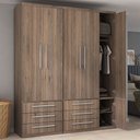 Ver imagem 1 de Guarda-roupa 5 Portas 6 Gavetas Modular 1310 Ilan Castanho