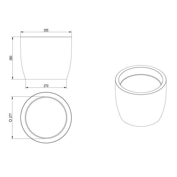 Vaso Redondo Europa 28cmx33,5cm Japi - 2