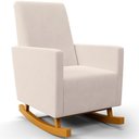 Ver imagem 1 de Poltrona de Amamentação com Balanço Ravena W01 Suede Bege - Lyam Decor