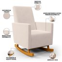 Ver imagem 7 de Poltrona de Amamentação com Balanço Ravena W01 Suede Bege - Lyam Decor