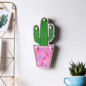Quadro Decorativo com Led Cactus