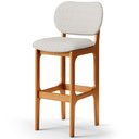 Ver imagem 7 de Banqueta Alta Bar Cozinha Sala Jantar Fixa Betta L02 Imbuia Bouclê Cru - Lyam Decor