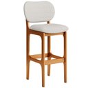 Ver imagem 1 de Banqueta Alta Bar Cozinha Sala Jantar Fixa Betta L02 Imbuia Bouclê Cru - Lyam Decor