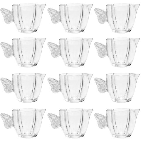 Jogo 12 Leiteiras Vidro com Bico 230ml Butterfly Wolff Creme Caldo Molho Cafeteria Restaurante