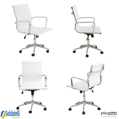 Kit 4 Cadeiras Office Sevilha Pu Baixa Várias Cores - Rivatti