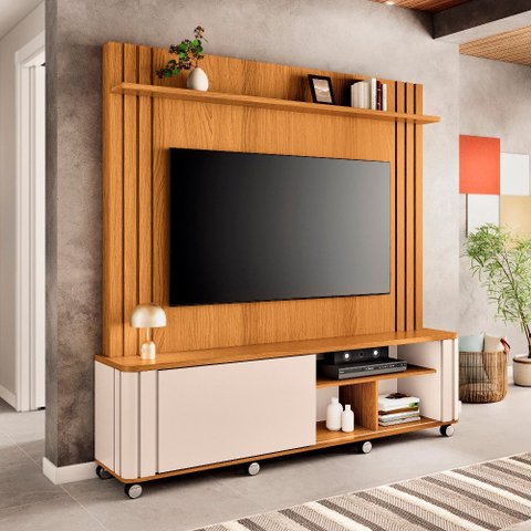 Estante Home Hb Móveis Trinus 1.8 para Tv de até 70 Polegadas com Prateleira e Nicho