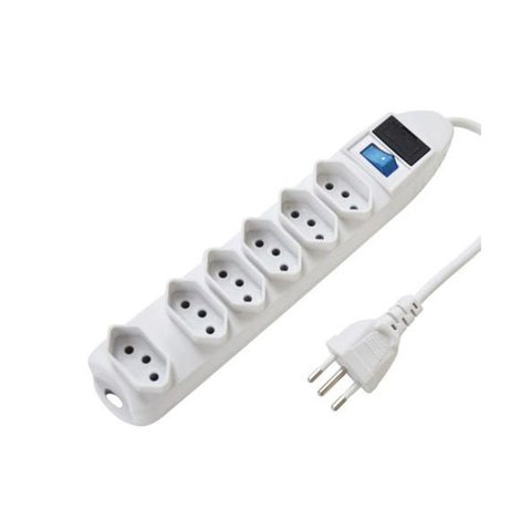 Protetor de Linha 6 Tomadas Branco Bivolt Exatron