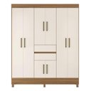 Ver imagem 6 de Guarda Roupa Casal 8 Portas e 2 Gavetas Paranaguá - Amêndola Touch/off White