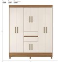 Ver imagem 2 de Guarda Roupa Casal 8 Portas e 2 Gavetas Paranaguá - Amêndola Touch/off White