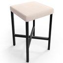 Ver imagem 4 de Kit 05 Banquetas Baixa Bar Cozinha Sala de Jantar Preto Stella L02 Suede Bege - Lyam Decor