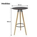 Ver imagem 3 de Kit 2 Banquetas Altas Eiffel com Mesa Bistrô Preta para Cozinha, Área Gourmet e Espaços