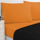 Ver imagem 1 de Jogo de Cama Malha Lençol 100% Algodão Gran Moratta 4 Peças King - Preto-laranja