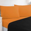 Ver imagem 2 de Jogo de Cama Malha Lençol 100% Algodão Gran Moratta 4 Peças King - Preto-laranja