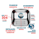 Ver imagem 2 de Tanque Inox Monobloco 40x40 Cm American Steel Inox 304