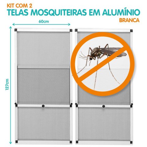 Tela Mosquiteira em Alumínio Altura Regulável Largura 60 Cm