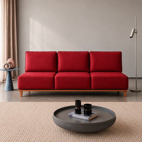 Sofá Atenas Fixo 220cm - Vermelho