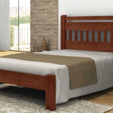 Cama Queen Size Mônaco Angelim Pedra/tauari Castanho