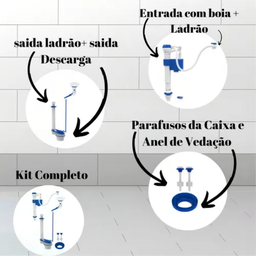 Kit Caixa Acoplada Descarga Acionador Superior Branco Castelo - 6