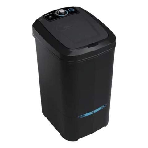 Tanquinho de Lavar Roupa 16kg Newmaq Semiautomático com 9 Programas de Lavagem Preto 220v