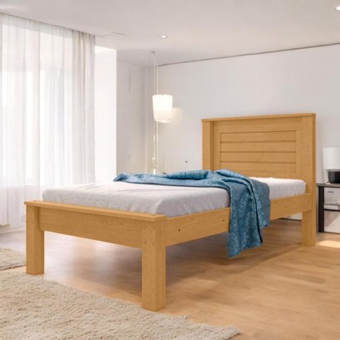 Cama Solteiro Confortável Milena Naturalle com Colchão