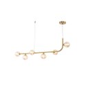 Ver imagem 1 de Pendente Dourado com Globos Âmbar 115cm 6g9 14601-pl