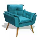 Ver mais imagens de Kit Poltrona Decorativa Opala C/puff Redondo Azul Turquesa