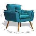 Ver imagem 5 de Kit Poltrona Decorativa Opala C/puff Redondo Azul Turquesa